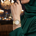 Michael Kors Kerry MK3312 38mm Women's Chronograph Watch – Pavé White with Gold Stainless Steel Bracelet