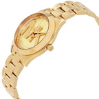 Michael Kors Slim Runway MK3477 33mm Women's Quartz Watch – Pavé Gold with Gold Stainless Steel Bracelet