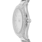 Michael Kors Sylvia MK4657 34mm Women's Quartz Watch – Mother-of-Pearl White with Silver Stainless Steel Bracelet