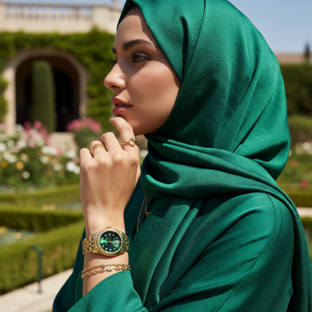 Michael Kors Lexington MK4842 26mm Women's Quartz Watch – Sunray Emerald Green with Gold Stainless Steel Bracelet