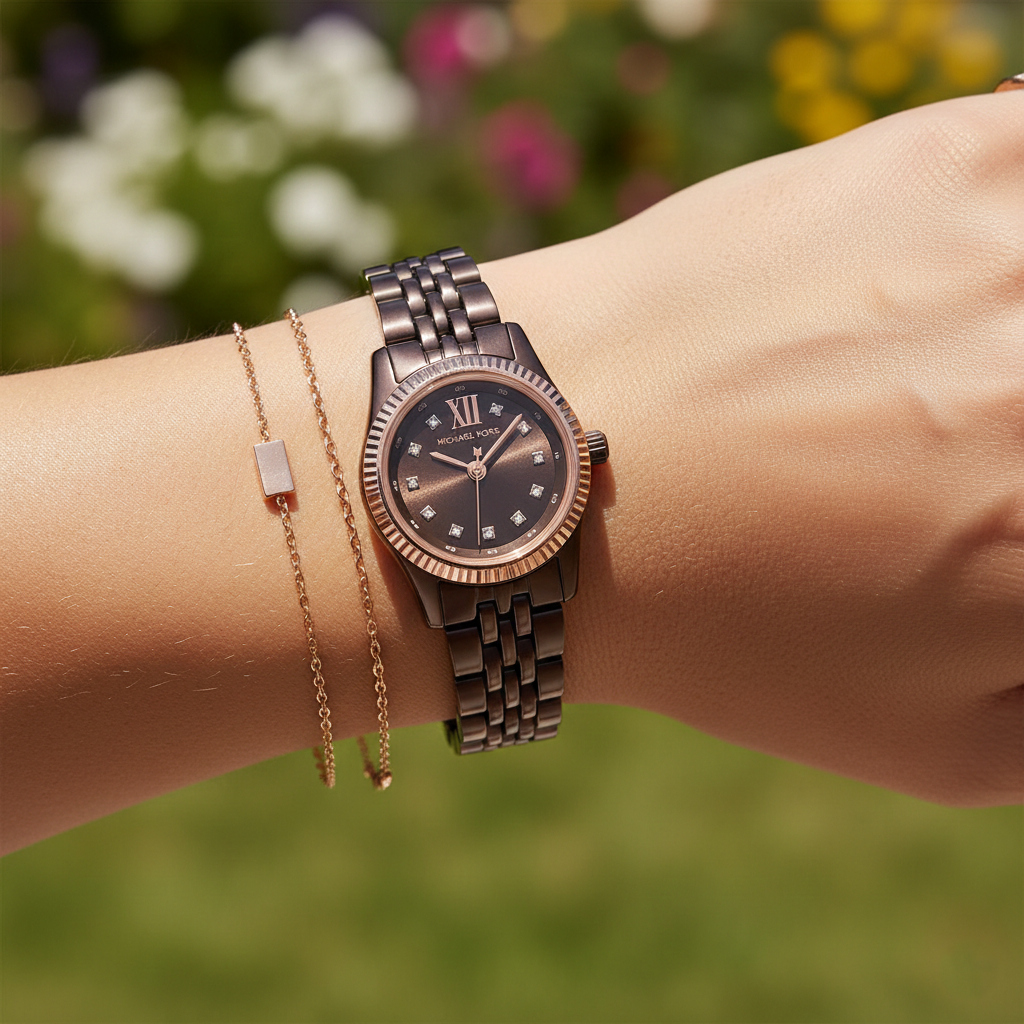 Michael Kors Lexington MK4844 Women's Quartz Watch – Sunray Rose Gold with Rose Gold Stainless Steel Bracelet