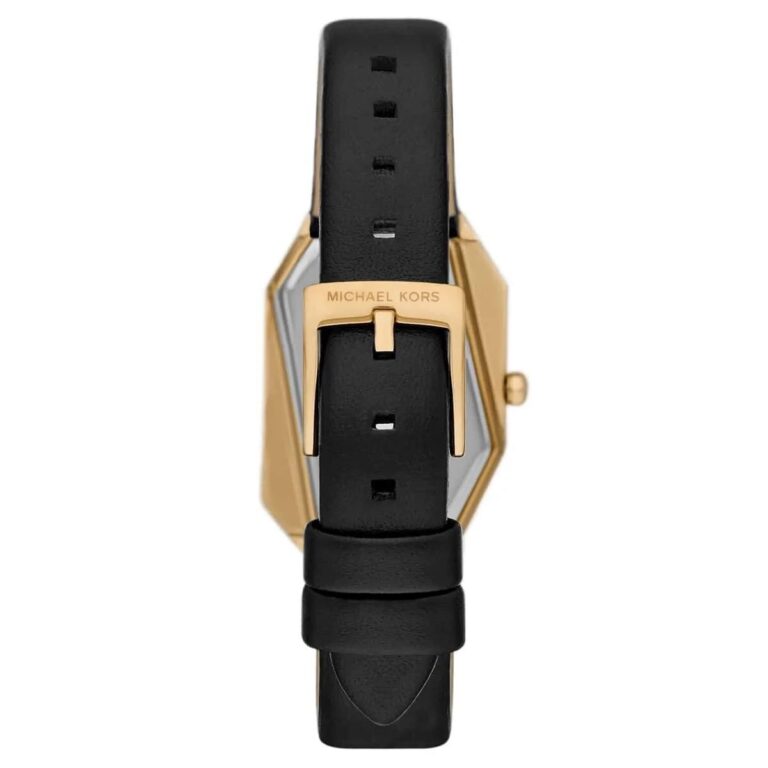 Michael Kors Gia MK4880 22mm Women's Quartz Watch – Sunray Black with Black Genuine Leather Strap