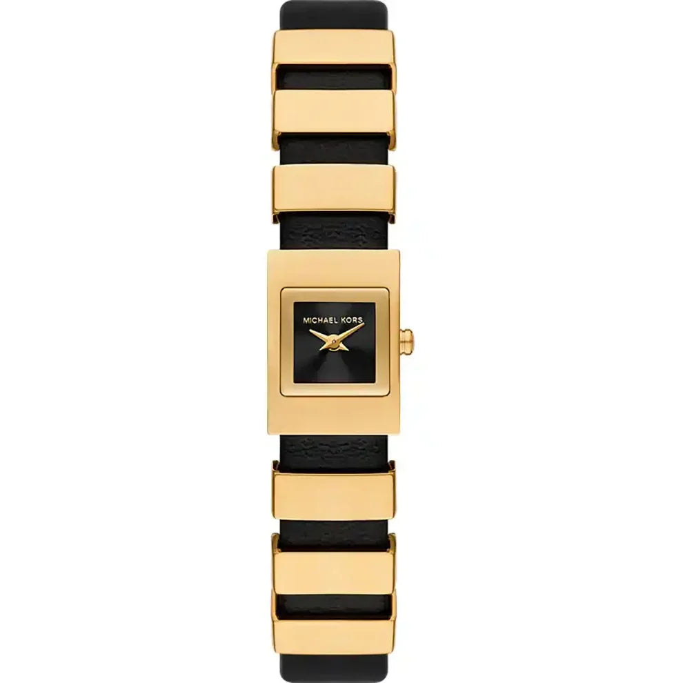Michael Kors Darrington MK4887 Women's Quartz Watch – Black with Black Genuine Leather Strap