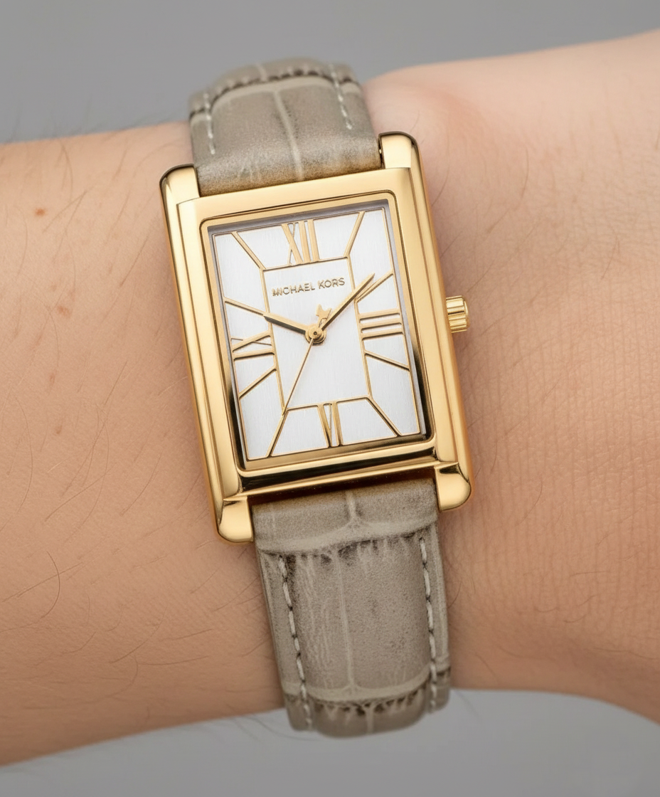Michael Kors Maren MK4964 28mm Women's Quartz Watch – Sunray Grey with Grey Genuine Leather Strap