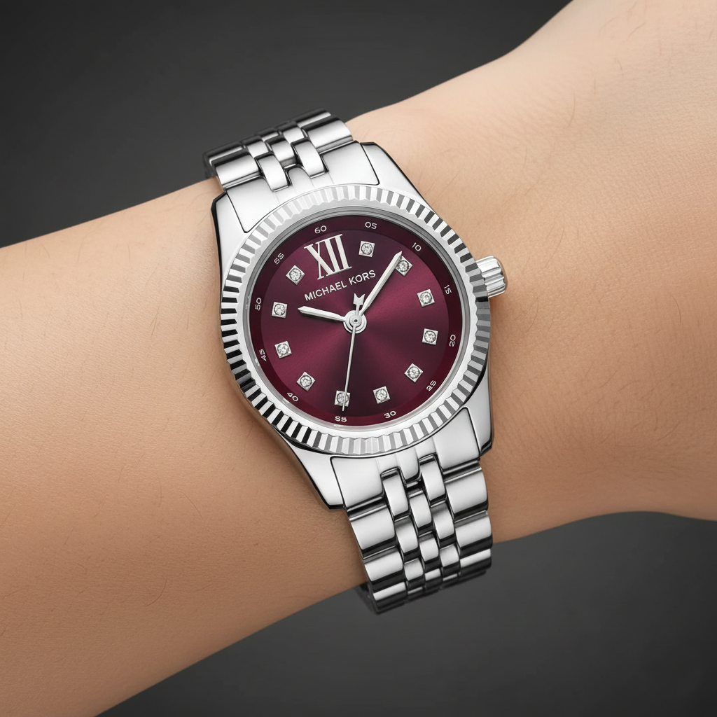 Michael Kors Lexington MK4968 36mm Women's Quartz Watch – Sunray Burgundy with Burgundy Stainless Steel Bracelet
