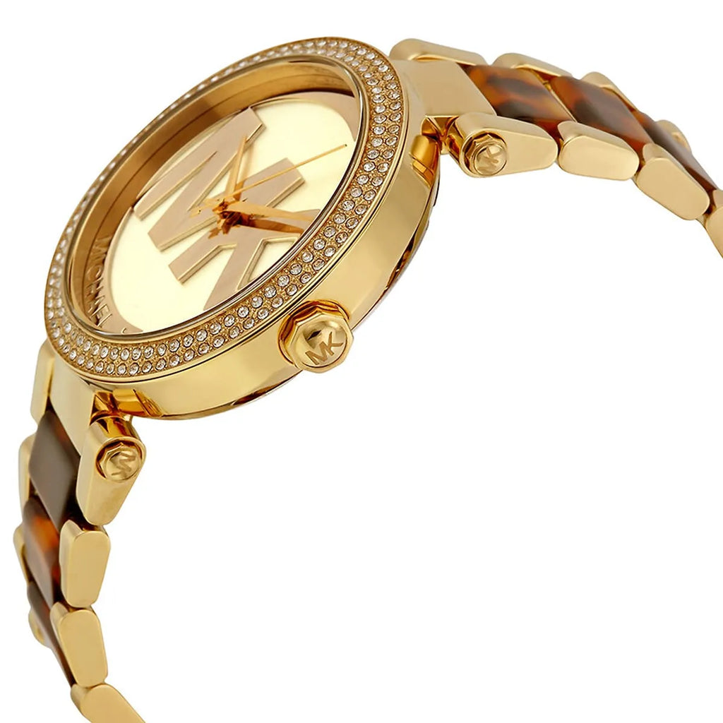 Michael Kors Parker MK6109 39mm Women's Quartz Watch – Gold with Gold Genuine Leather Strap