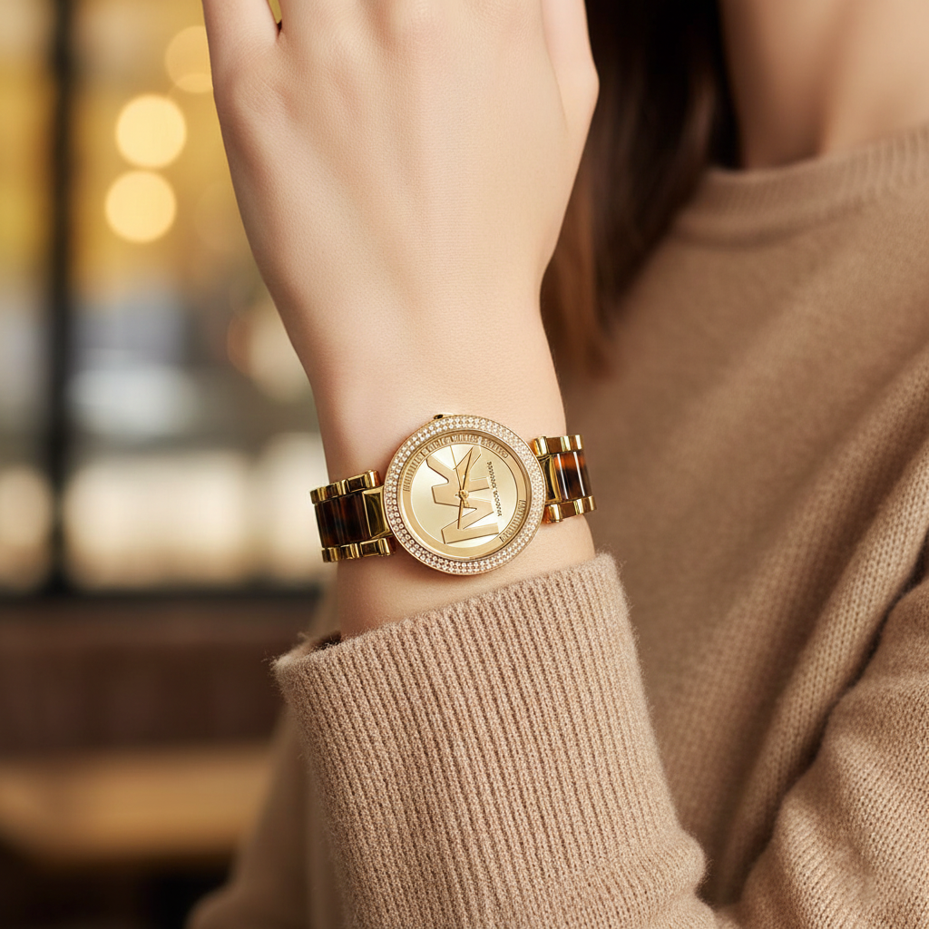 Michael Kors Parker MK6109 39mm Women's Quartz Watch – Gold with Gold Genuine Leather Strap