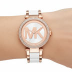 Michael Kors Parker MK6365 39mm Women's Quartz Watch – Rose Gold with Rose Gold Genuine Leather Strap