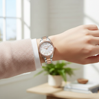 Michael Kors Layton MK6849 38mm Women's Quartz Watch – Mother Of Pearl with Two-Tone Genuine Leather Strap