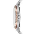 Michael Kors Layton MK6849 38mm Women's Quartz Watch – Mother Of Pearl with Two-Tone Genuine Leather Strap