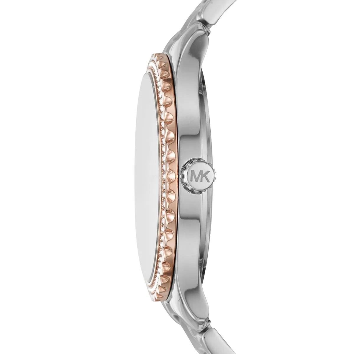 Michael Kors Layton MK6849 38mm Women's Quartz Watch – Mother Of Pearl with Two-Tone Genuine Leather Strap