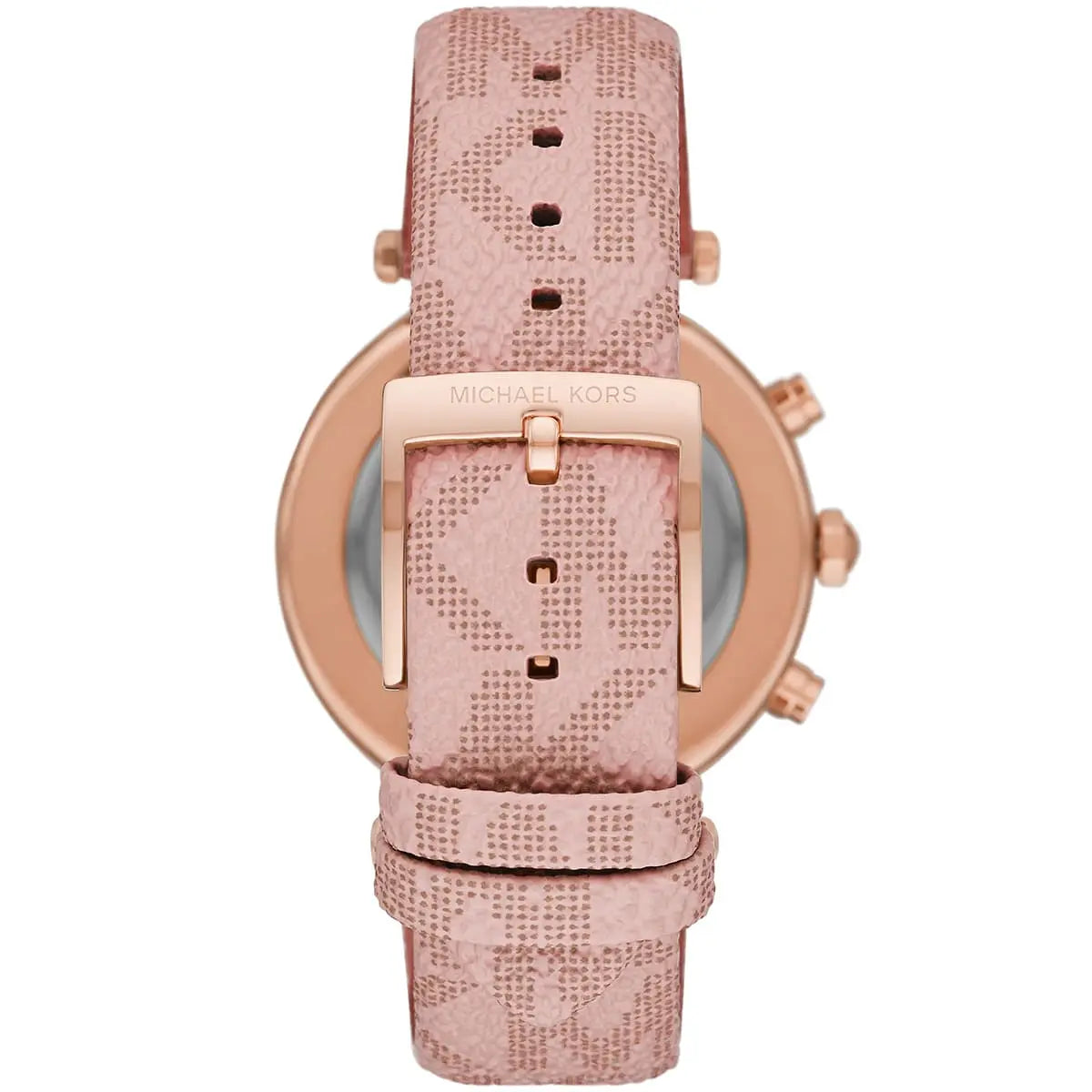 Michael Kors Parker MK6935 39mm Women's Chronograph Watch – Pavé Rose Gold with Pink Silicone Strap