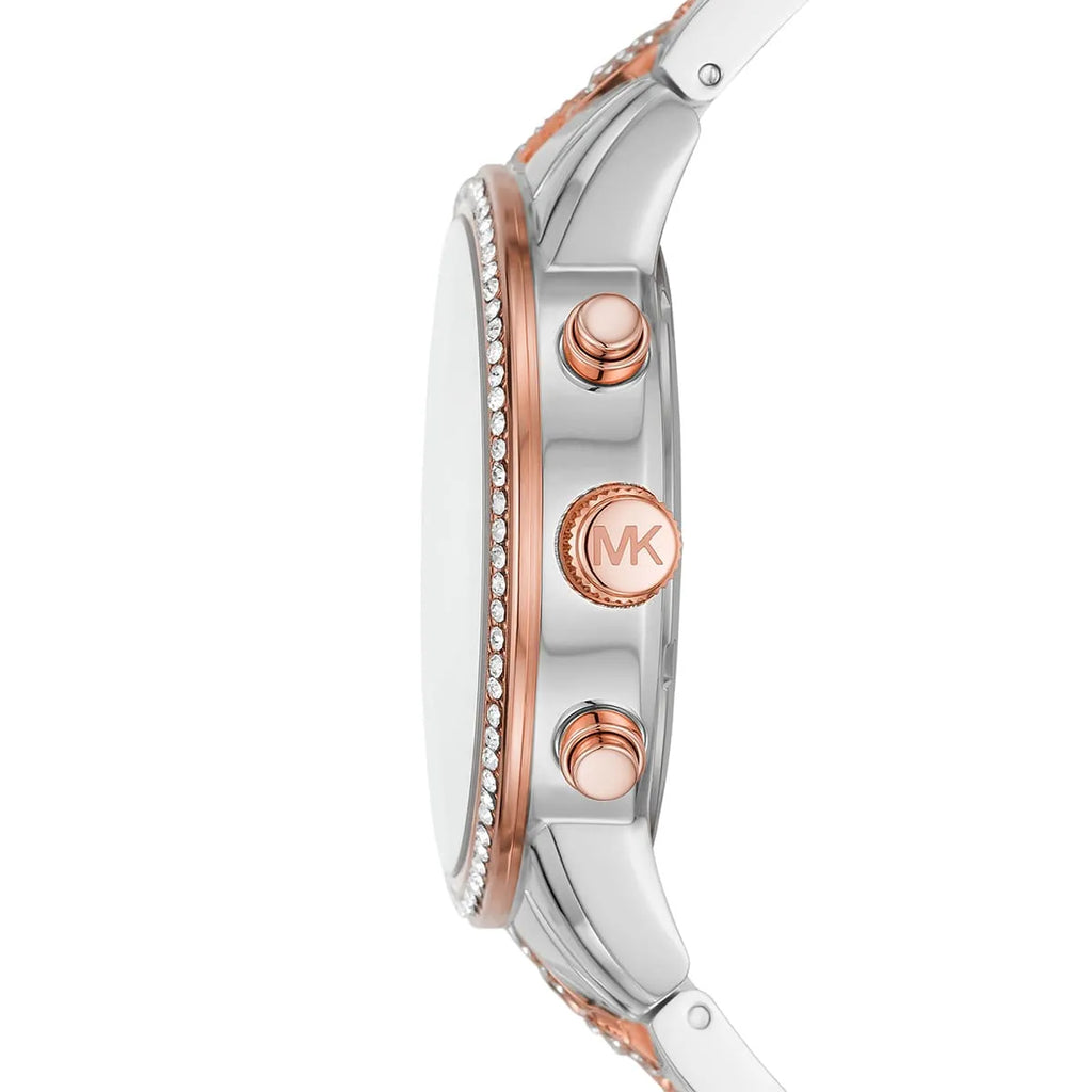 Michael Kors Ritz MK6938 37mm Women's Chronograph Watch – Sunray Rose Gold with Rose Gold Stainless Steel Bracelet