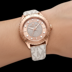 Michael Kors Runway MK6980 37mm Women's Quartz Watch – Pavé Rose Gold with Rose Gold Stainless Steel Bracelet
