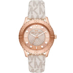 Michael Kors Runway MK6980 37mm Women's Quartz Watch – Pavé Rose Gold with Rose Gold Stainless Steel Bracelet