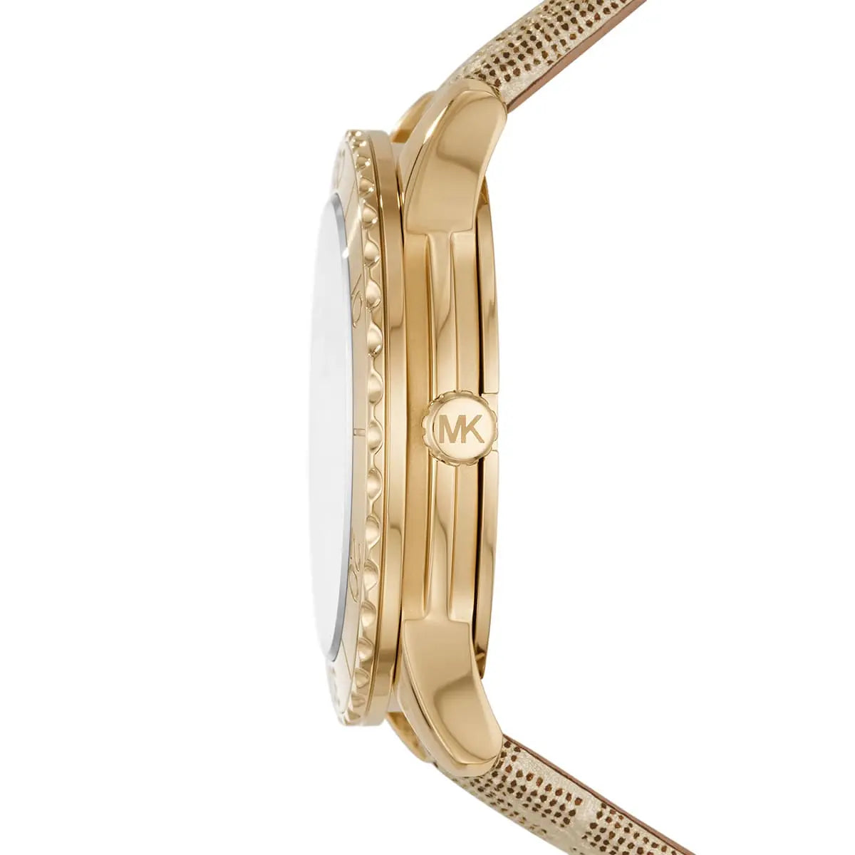 Michael Kors Runway MK6999 40mm Women's Quartz Watch – Pavé Gold with Gold Silicone Strap