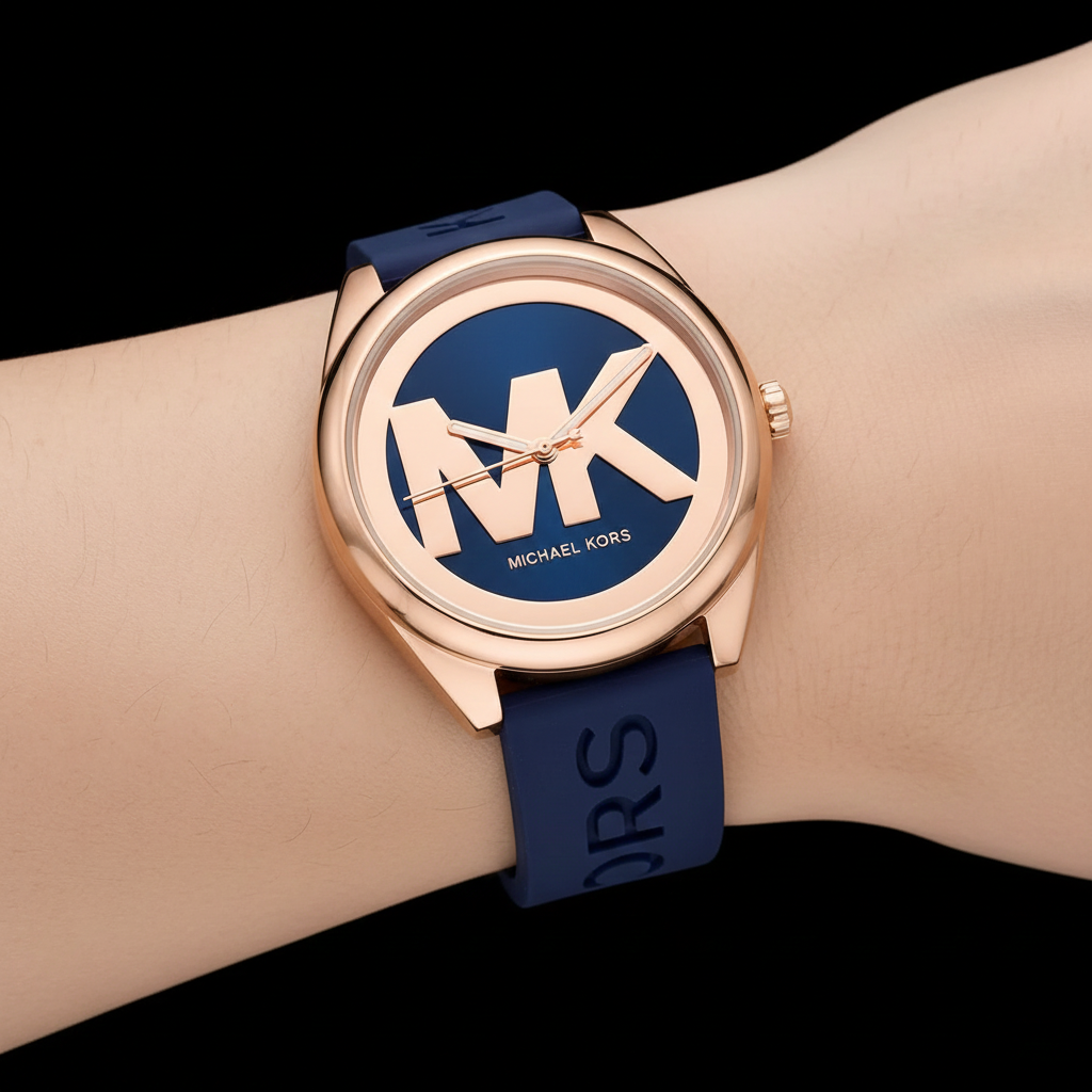 Michael Kors Janelle MK7140 42mm Women's Quartz Watch – Rose Gold with Rose Gold Silicone Strap