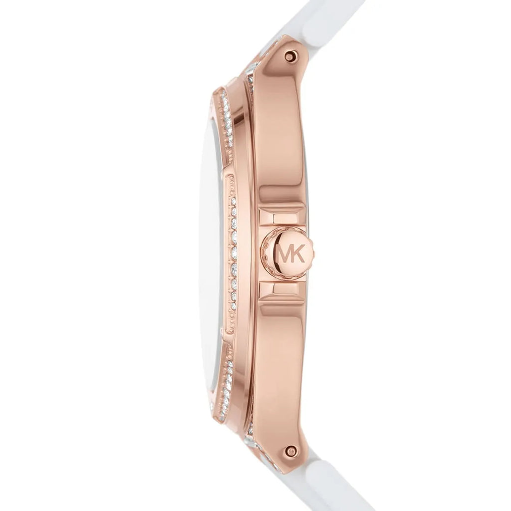 Michael Kors Camille MK7248 33mm Women's Quartz Watch – Sunray Rose Gold with Rose Gold Silicone Strap