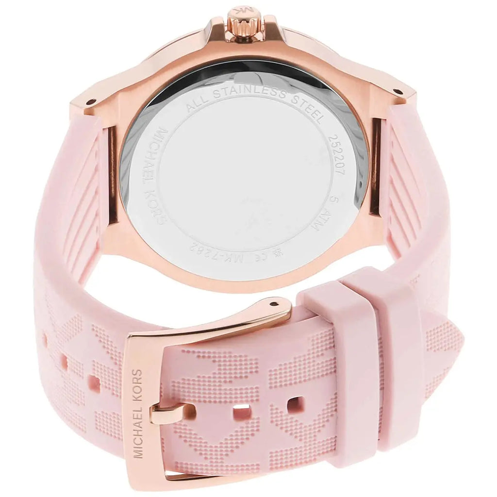 Michael Kors Lennox MK7282 37mm Women's Quartz Watch – Rose Gold with Rose Gold Silicone Strap
