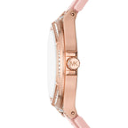 Michael Kors Camille MK7334 33mm Women's Quartz Watch – Pavé Rose Gold with Rose Gold Silicone Strap