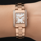Michael Kors Emery MK7512 33mm Women's Chronograph Watch – Pavé Rose Gold with Rose Gold Stainless Steel Bracelet
