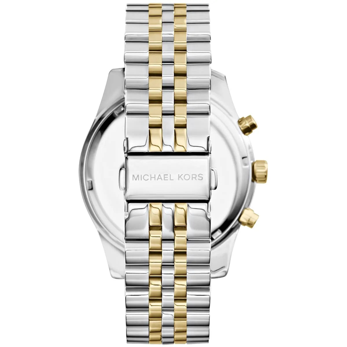 Michael Kors Lexington MK8344 45mm Men's Chronograph Watch – Silver & Two-Tone Silver and Gold Stainless Steel Bracelet