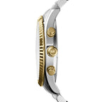 Michael Kors Lexington MK8344 45mm Men's Chronograph Watch – Silver & Two-Tone Silver and Gold Stainless Steel Bracelet