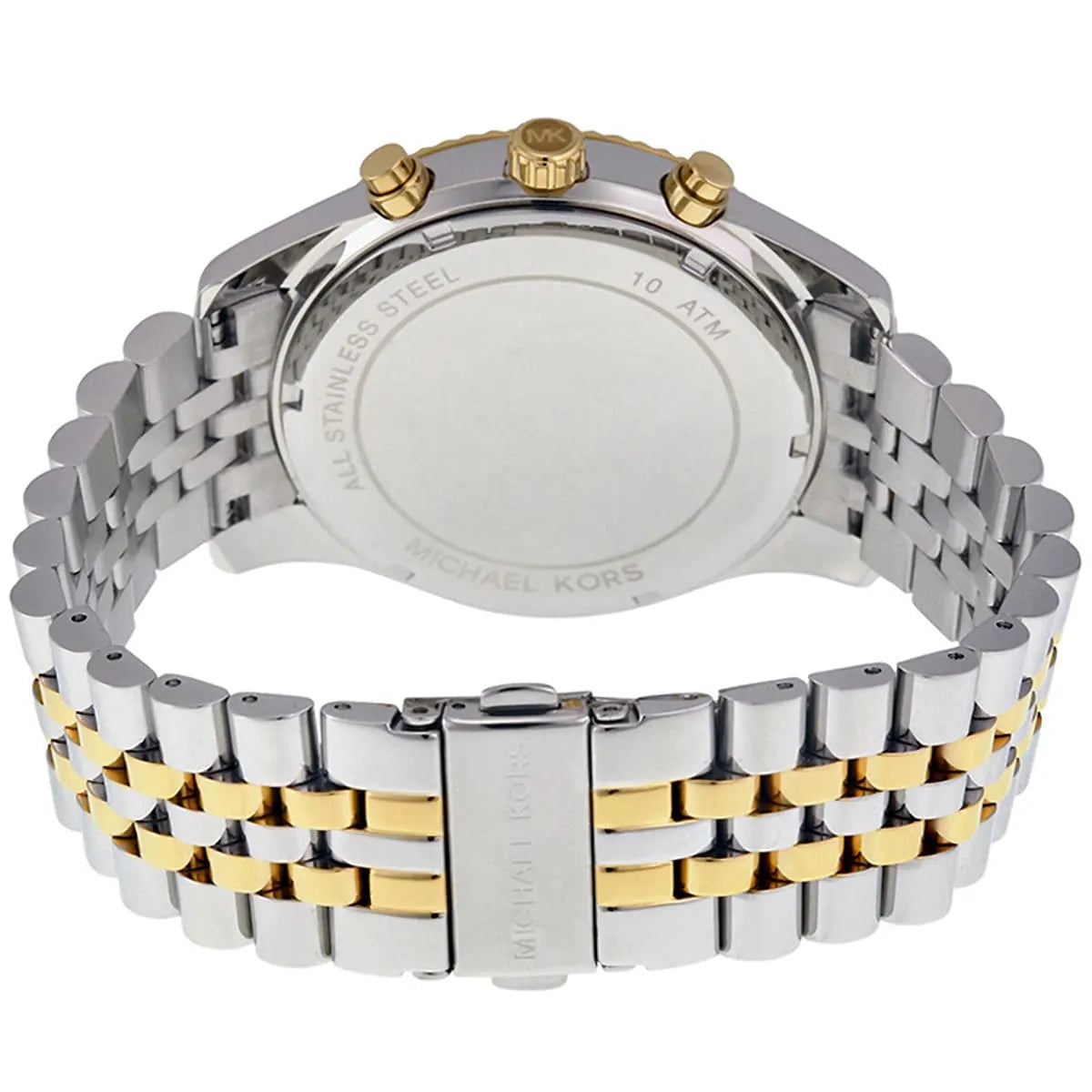 Michael Kors Lexington MK8344 45mm Men's Chronograph Watch – Silver & Two-Tone Silver and Gold Stainless Steel Bracelet