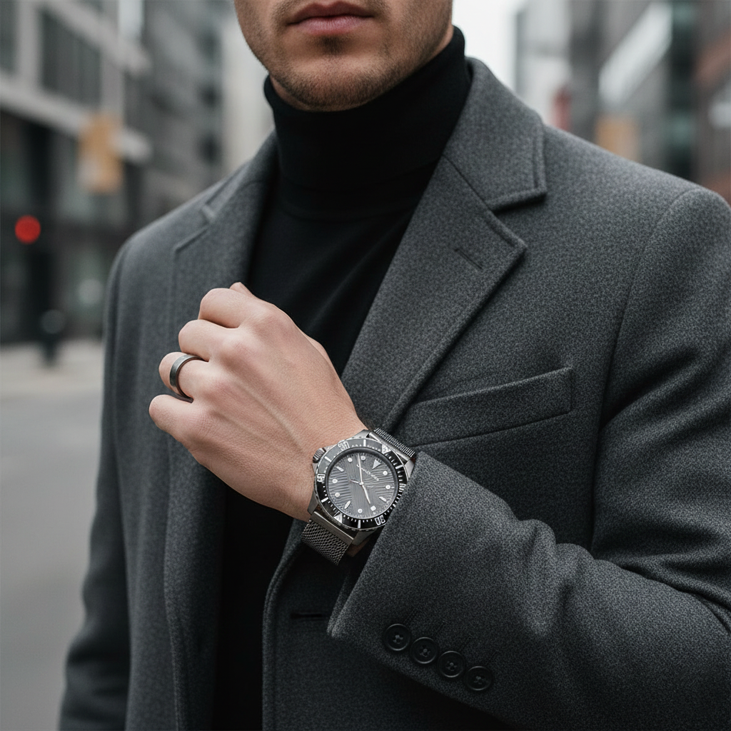 Michael Kors Everest MK9093 42mm Men's Quartz Watch – Grey Textured & Grey Stainless Steel Mesh Bracelet
