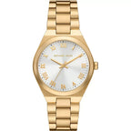 Michael Kors Lennox MK7391 37mm Women's Quartz Watch – White with Gold Stainless Steel Bracelet