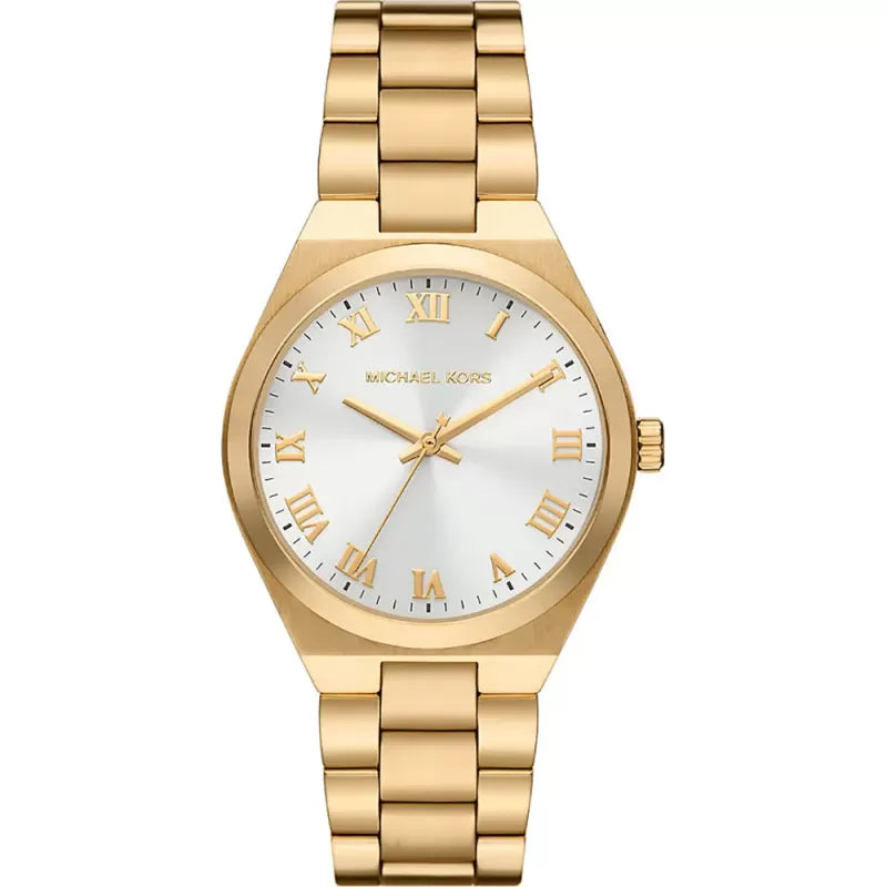 Michael Kors Lennox MK7391 37mm Women's Quartz Watch – White with Gold Stainless Steel Bracelet