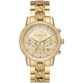 Michael Kors Ritz MK6937 37mm Women's Chronograph Watch – Sunray Gold with Gold Stainless Steel Bracelet