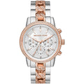 Michael Kors Ritz MK6938 37mm Women's Chronograph Watch – Sunray Rose Gold with Rose Gold Stainless Steel Bracelet