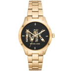 Michael Kors Runway MK6682 38mm Women's Chronograph Watch – Black with Gold Stainless Steel Bracelet