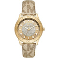 Michael Kors Runway MK6999 40mm Women's Quartz Watch – Pavé Gold with Gold Silicone Strap