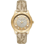 Michael Kors Runway MK6999 40mm Women's Quartz Watch – Pavé Gold with Gold Silicone Strap