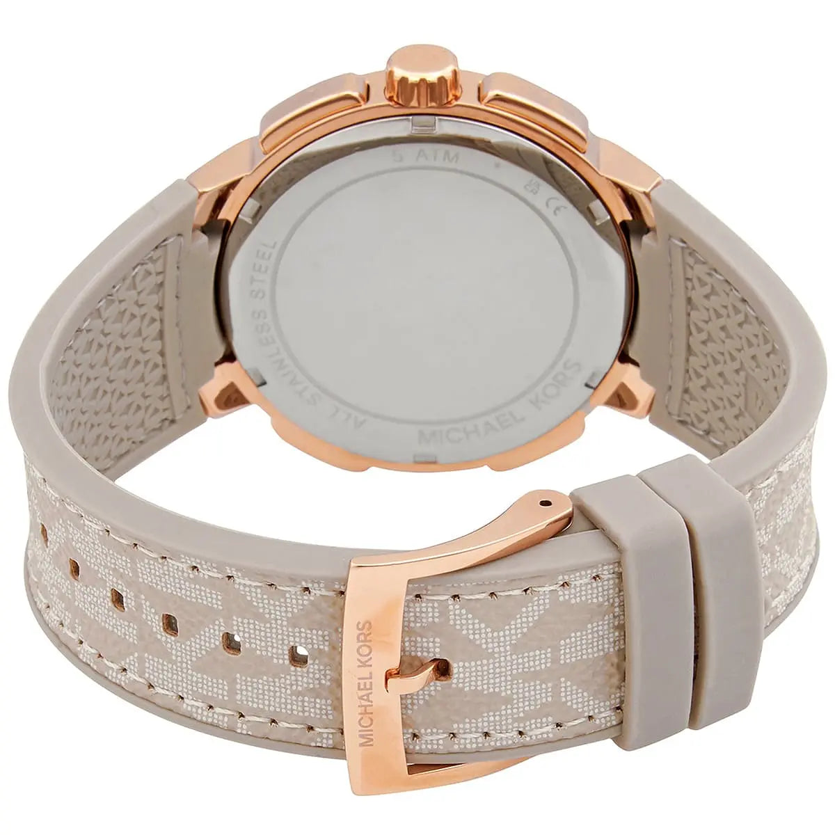 Michael Kors Sidney MK6949 38mm Women's Chronograph Watch – Pavé Rose Gold with Rose Gold Rubber Strap