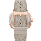 Michael Kors Sidney MK6949 38mm Women's Chronograph Watch – Pavé Rose Gold with Rose Gold Rubber Strap