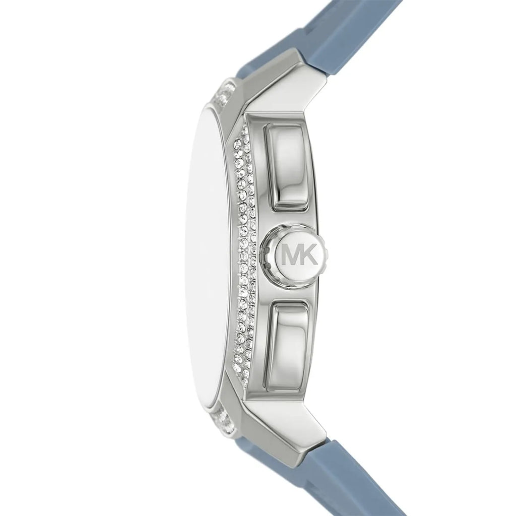 Michael Kors Sidney MK7220 38mm Women's Quartz Watch – Pavé Blue with Blue Rubber Strap