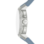 Michael Kors Sidney MK7220 38mm Women's Quartz Watch – Pavé Blue with Blue Rubber Strap