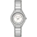Michael Kors Sylvia MK4657 34mm Women's Quartz Watch – Mother-of-Pearl White with Silver Stainless Steel Bracelet