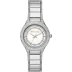 Michael Kors Sylvia MK4657 34mm Women's Quartz Watch – Mother-of-Pearl White with Silver Stainless Steel Bracelet