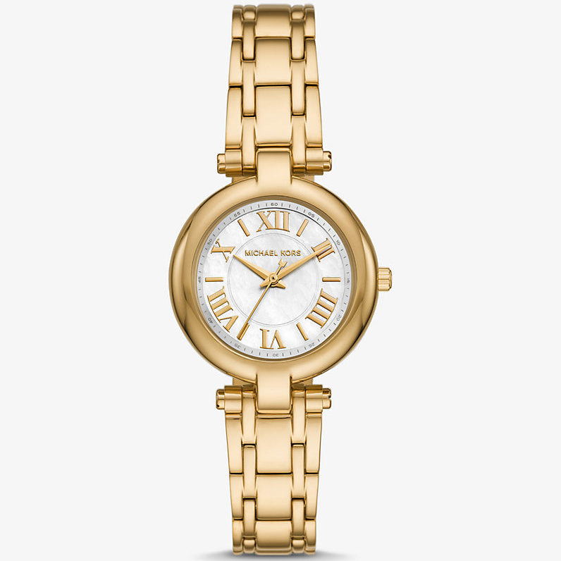 Michael Kors Lennox MK01083 33mm Women's Quartz Watch – Mother Of Pearl with Gold Stainless Steel Bracelet