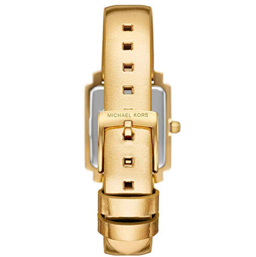 Michael Kors Emery MK1218 Women's Quartz Watch – Sunray Gold with Gold Genuine Leather Strap