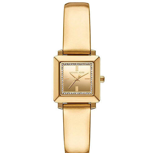 Michael Kors Emery MK1218 Women's Quartz Watch – Sunray Gold with Gold Genuine Leather Strap