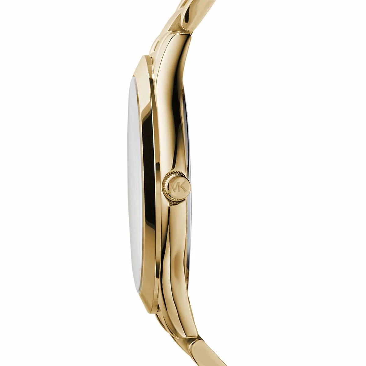 Michael Kors Slim Runway MK3179 42mm Women's Quartz Watch – Sunray Gold with Gold Genuine Leather Strap