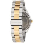 Michael Kors Slim Runway MK3198 42mm Women's Quartz Watch – White with Black Genuine Leather Strap