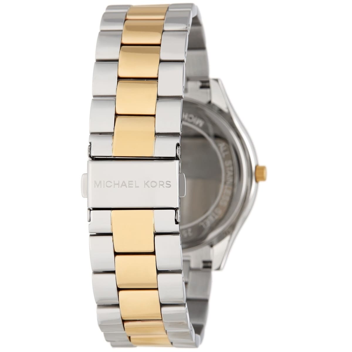 Michael Kors Slim Runway MK3198 42mm Women's Quartz Watch – White with Black Genuine Leather Strap