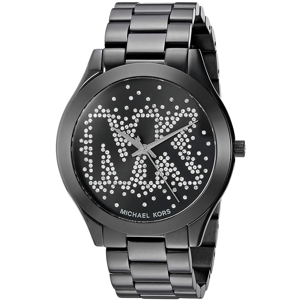Michael Kors Runway MK3589 38mm Women's Quartz Watch – Black with Silver Stainless Steel Bracelet