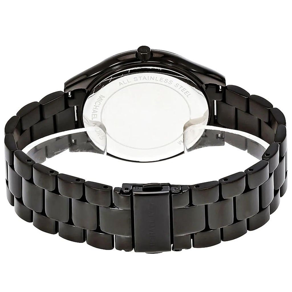 Michael Kors Runway MK3589 38mm Women's Quartz Watch – Black with Silver Stainless Steel Bracelet
